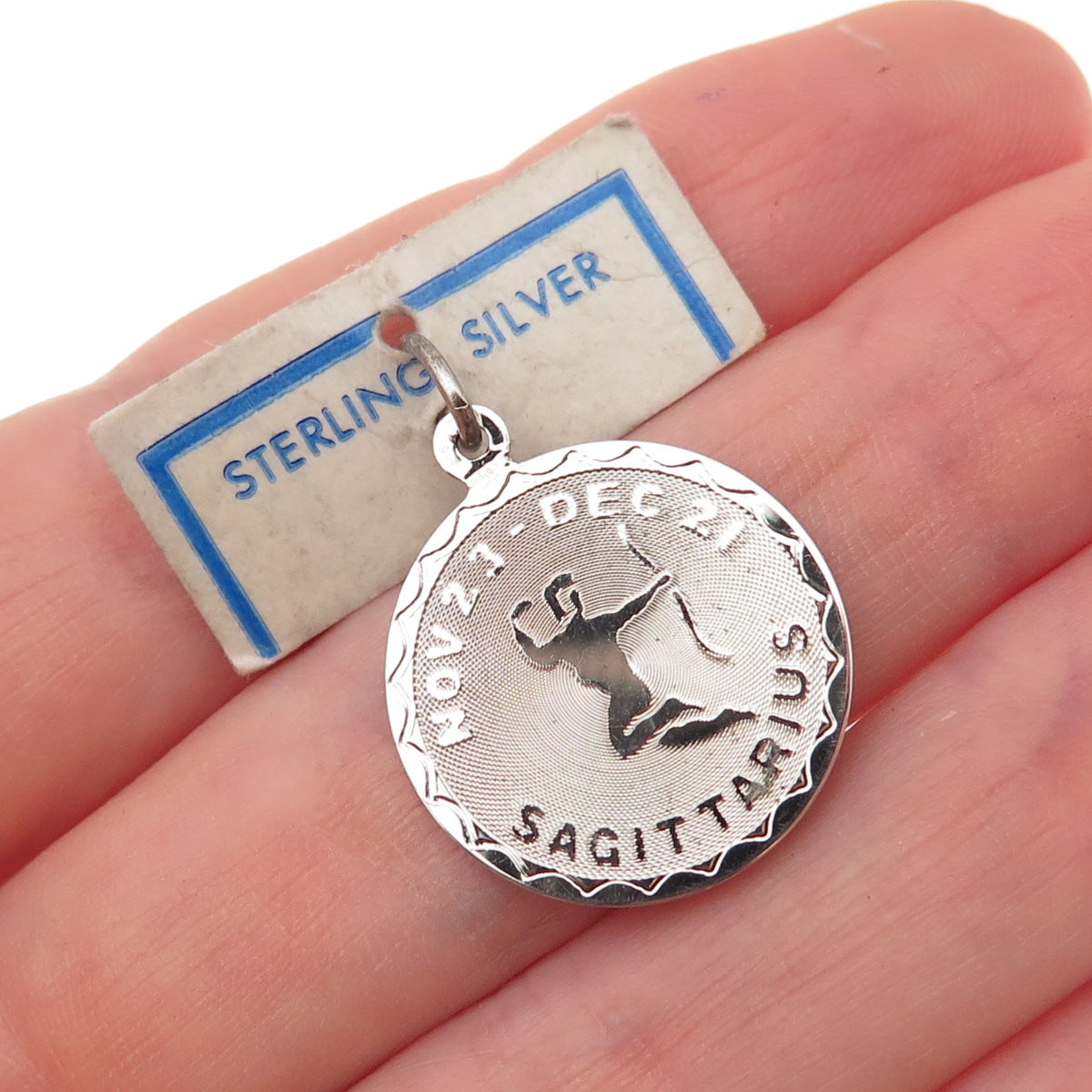 Spencer 925 Sterling Silver Vintage Sagittarius Zodiac Sign Charm Pendant