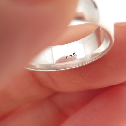 925 Sterling Silver Vintage Classic Wedding Band Ring Size 7.75