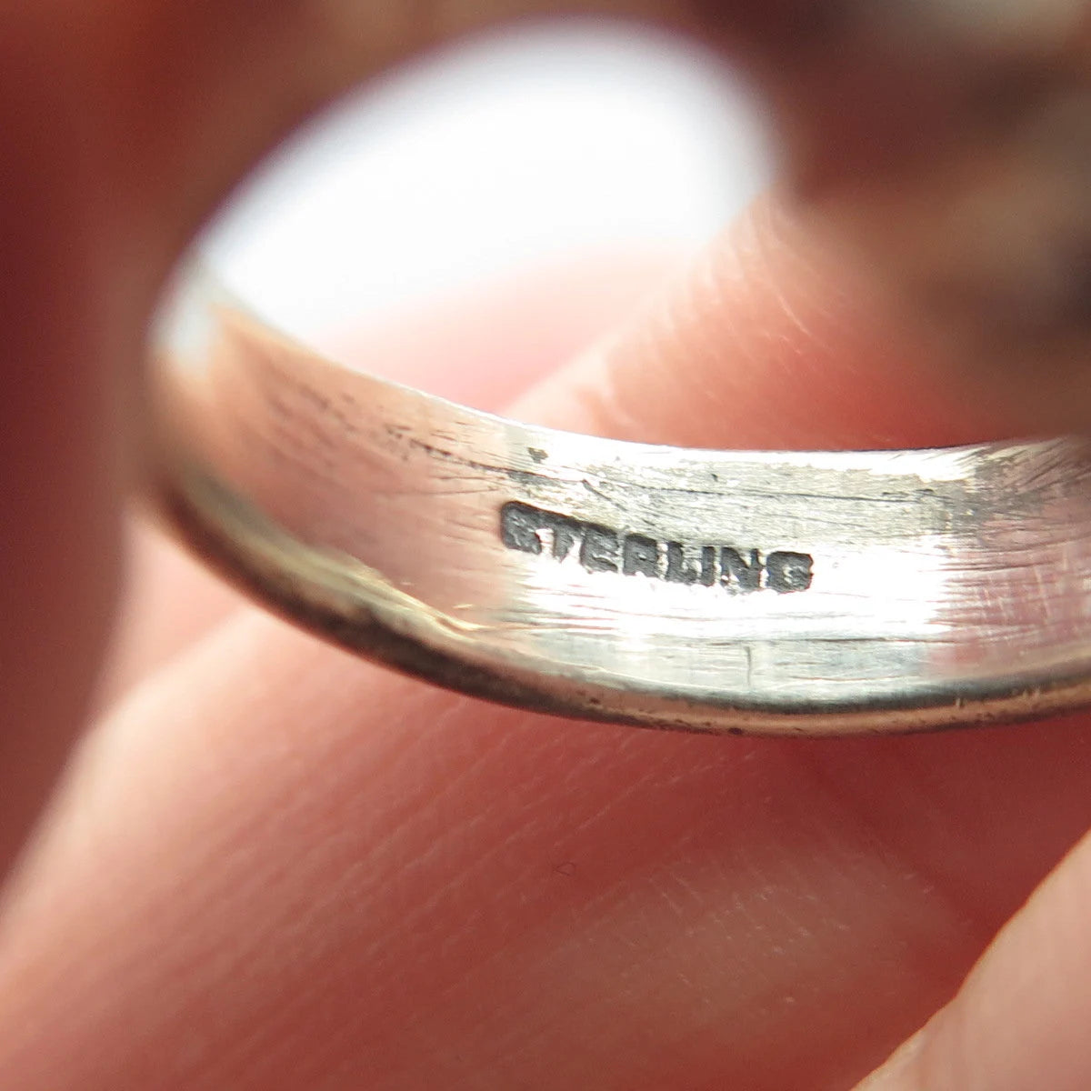 925 Sterling Silver Vintage Modernist Ring Size 7.25