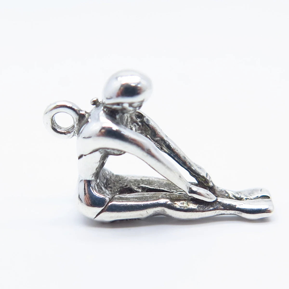 925 Sterling Silver Vintage Gymnast / Athlete Girl Charm Pendant
