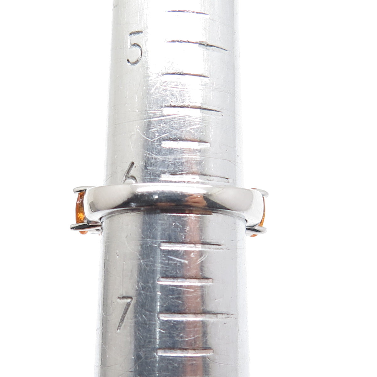 925 Sterling Silver Real Oval-Cut Citrine Ring Size 6.25