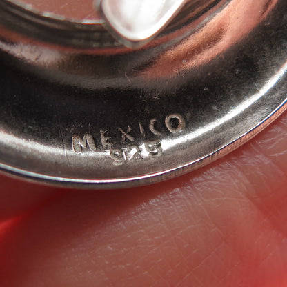 925 Sterling Silver Vintage Mexico Modernist Crescent Yin Yang Earrings