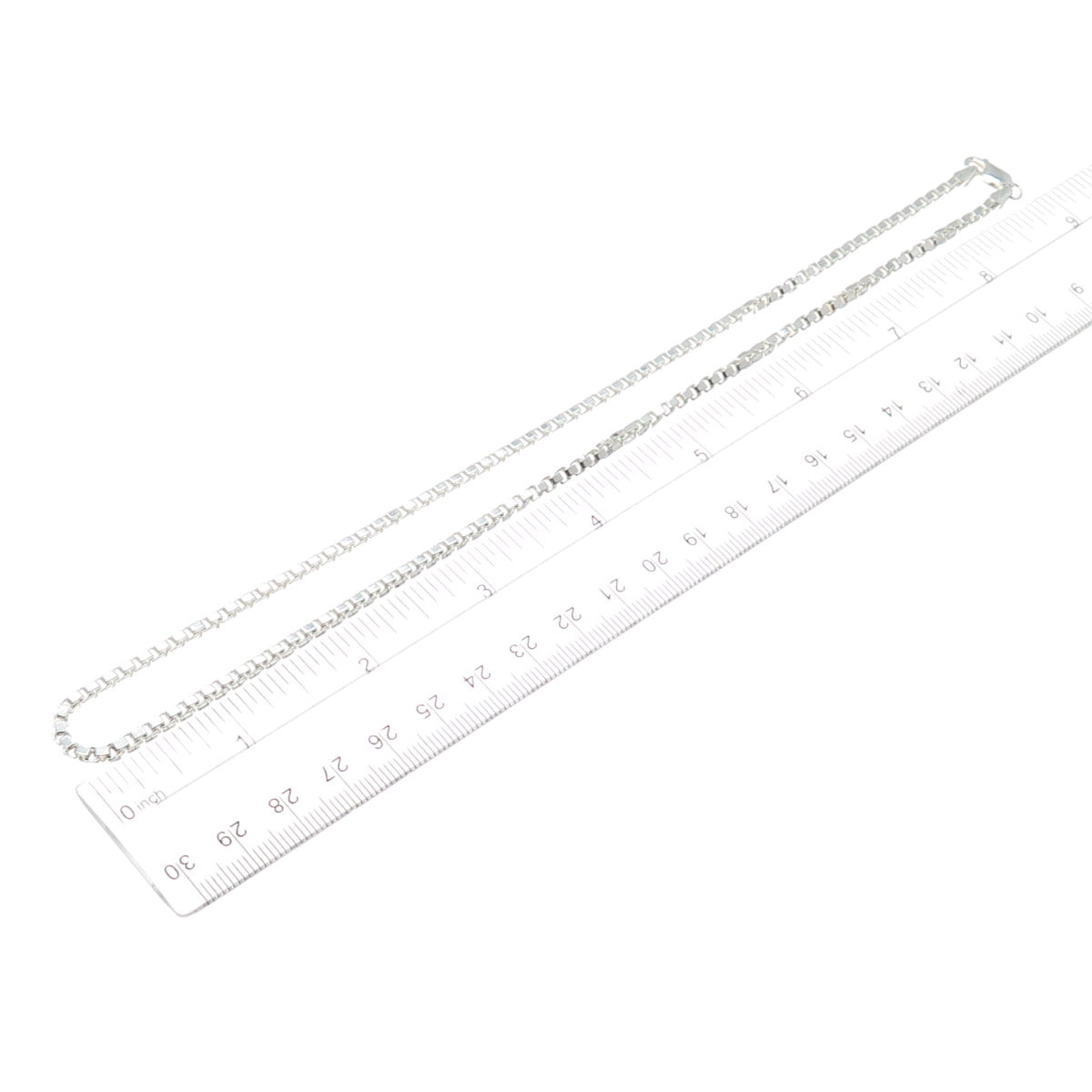 925 Sterling Silver Vintage Italy Box Chain Necklace 18"