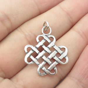 925 Sterling Silver Vintage Celtic Salomon's Knot Charm Pendant