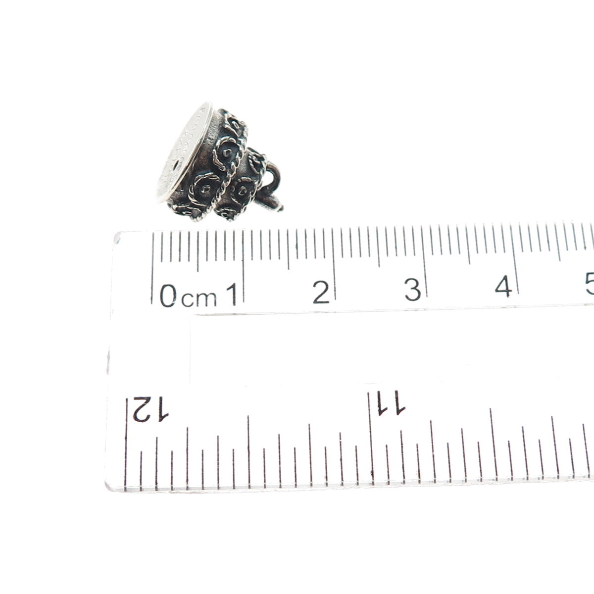 BEAU 925 Sterling Silver Vintage Happy Birthday Cake Mini 3D Charm Pendant