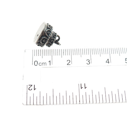 BEAU 925 Sterling Silver Vintage Happy Birthday Cake Mini 3D Charm Pendant