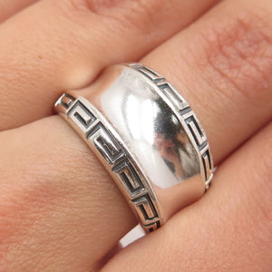 925 Sterling Silver Vintage Kabana Greek Maze Ring Size 6.25