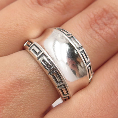 925 Sterling Silver Vintage Kabana Greek Maze Ring Size 6.25