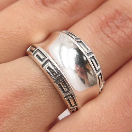 925 Sterling Silver Vintage Kabana Greek Maze Ring Size 6.25