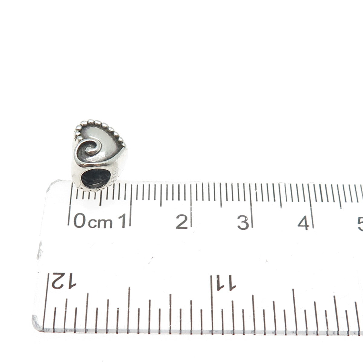 PAGODA PGDA 925 Sterling Silver Vintage Heart Bead Charm