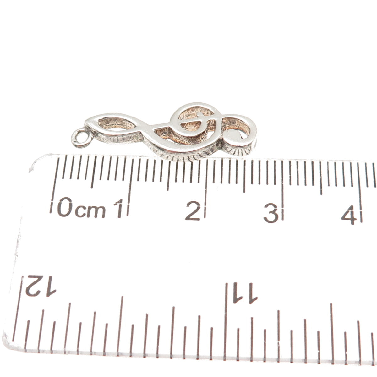Cellini 925 Sterling Silver Vintage Treble Clef Charm Pendant