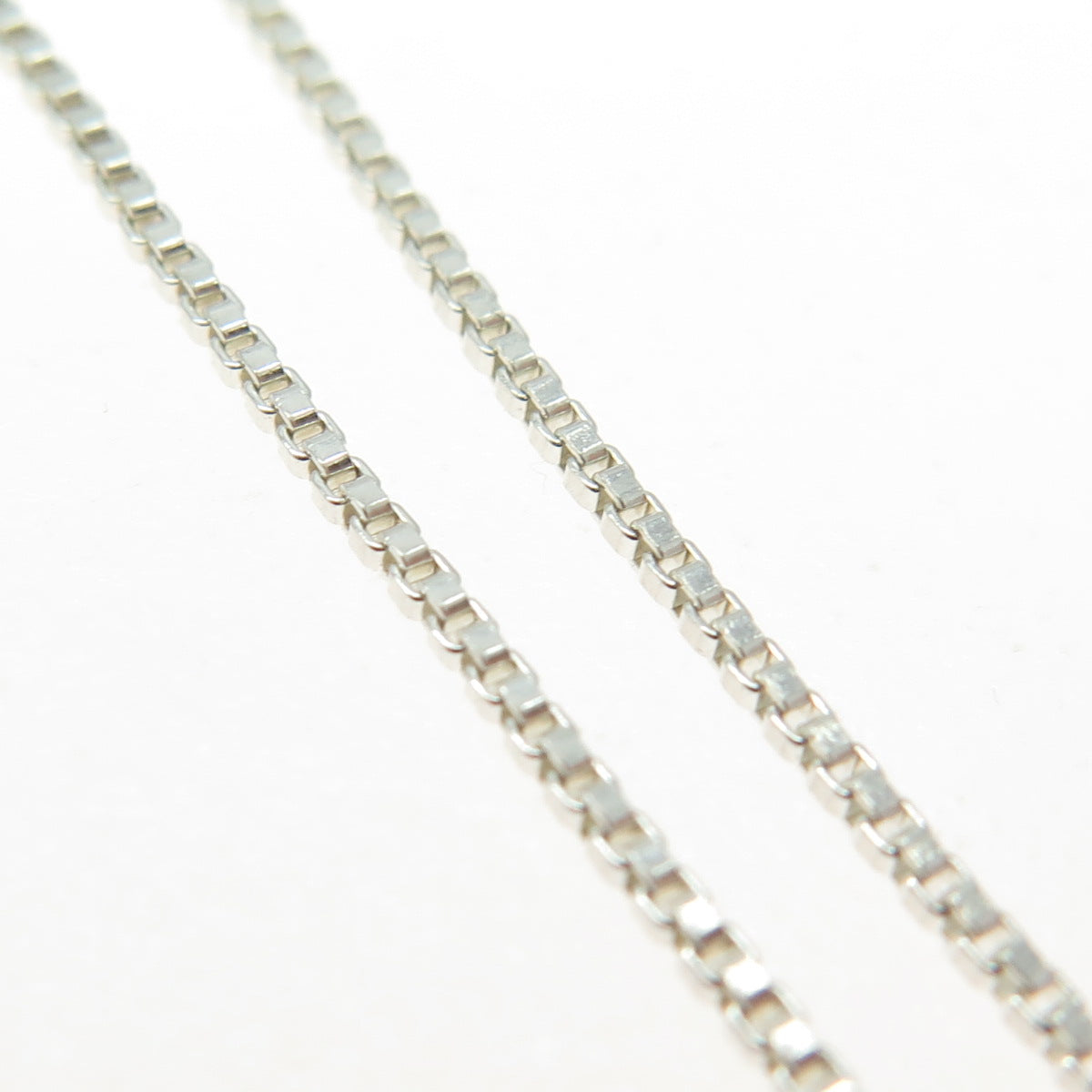 925 Sterling Silver Italy Box Chain Necklace 18"