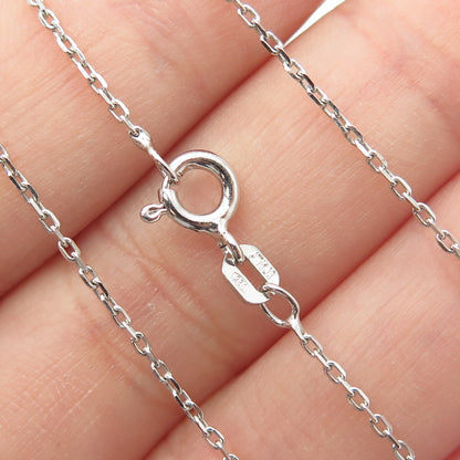 925 Sterling Silver Round-Cut C Z Heart Key Cable Chain Necklace 16"