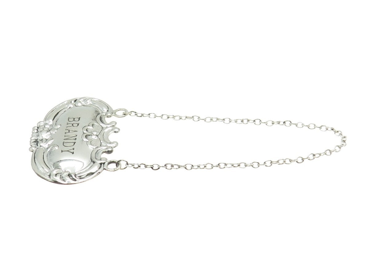 WALLACE 925 Sterling Silver Antique Art Deco "Brandy" Bottle Tag