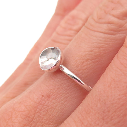 Pandora 925 Sterling Silver Clear Crystal Poetic Droplet Ring Size 6.75