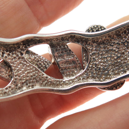 WHITNEY KELLY 925 Sterling Silver Vintage Real Opal Inlay Adjustable Bracelet 7"