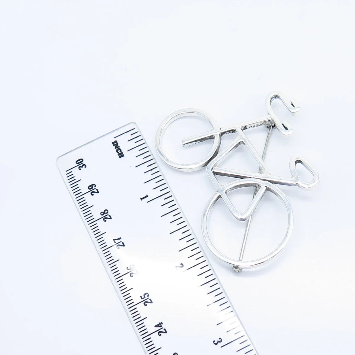 925 Sterling Silver Vintage Mexico Bicycle Pin Brooch