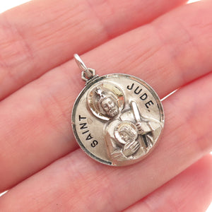 Creed 925 Sterling Silver Vintage St. Jude Religious Charm Pendant
