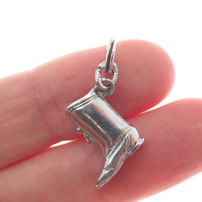 925 Sterling Silver Antique Enamel University of Florida Cowboy Boot 3D Pendant