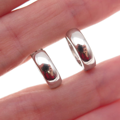 Han 925 Sterling Silver Round-Cut C Z Hoop Earrings