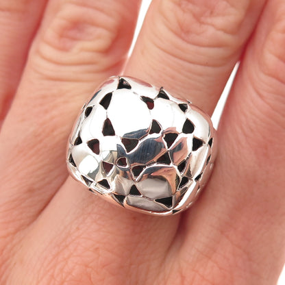Charles Winston 925 Sterling Silver Vintage Modernist Dome Ring Size 7.25