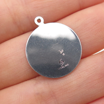 SPENCER 925 Sterling Silver Vintage Merry Christmas Mini Charm Pendant