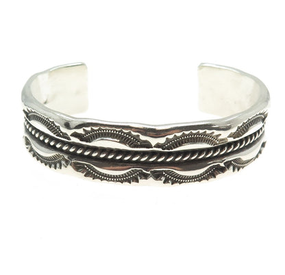 Old Pawn 925 Sterling Silver Vintage Artisan Southwestern Adjustable Bracelet 7"