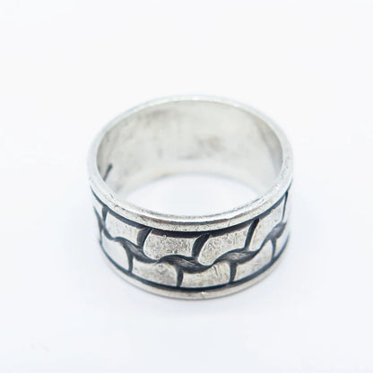 925 Sterling Silver Vintage Braided Band Ring Size 6.75