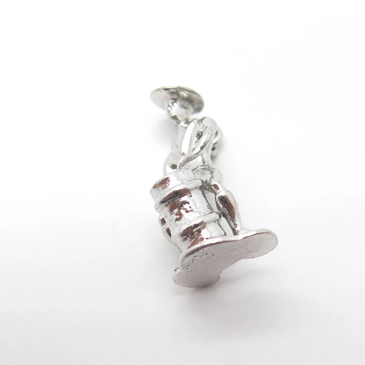925 Sterling Silver Vintage Musician Drummer Pendant