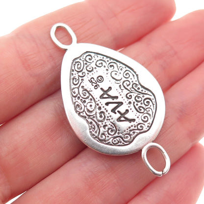 AVA 925 Sterling Silver Vintage Real Royston Turquoise Centerpiece Slide Pendant