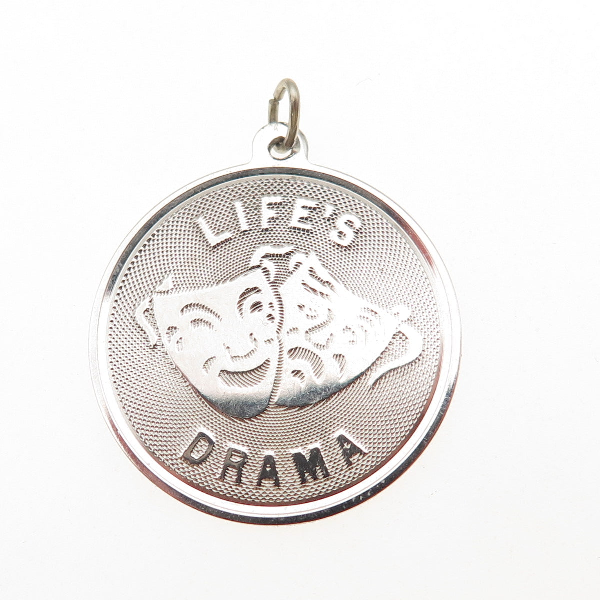 JAY POSON 925 Sterling Silver Vintage Life's Drama Comedy Tragedy Masks Pendant
