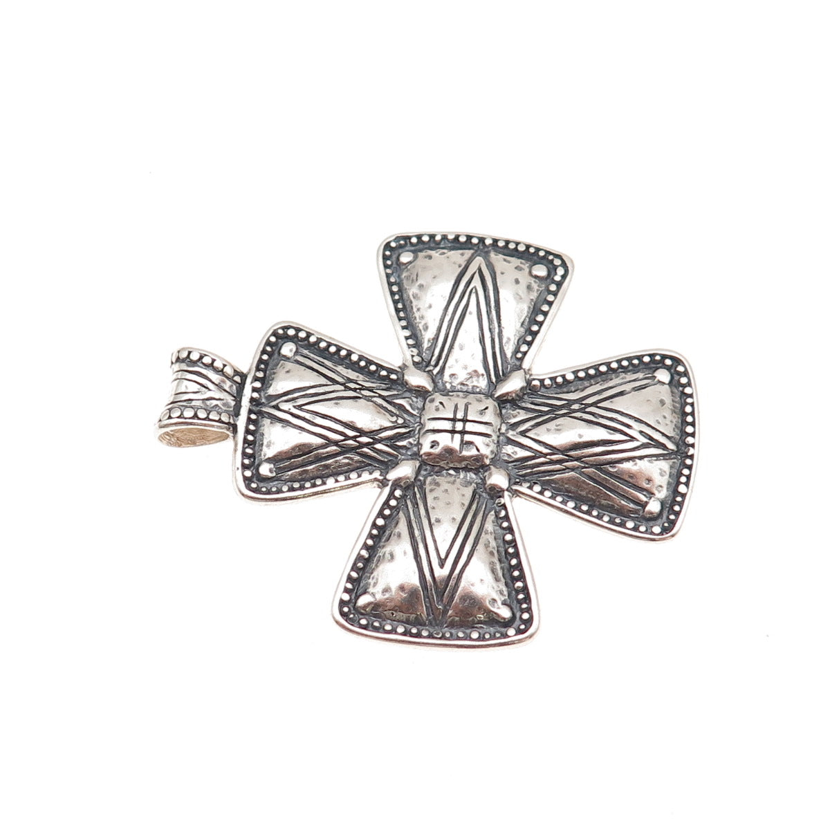 Silpada 925 Sterling Silver Vintage Posh Principles Cross Oxidized Pendant