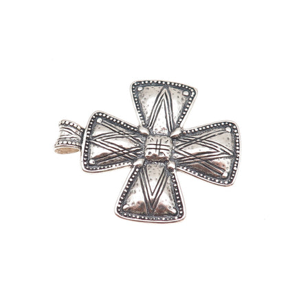Silpada 925 Sterling Silver Vintage Posh Principles Cross Oxidized Pendant