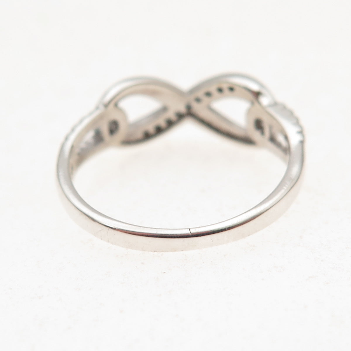 925 Sterling Silver Round-Cut C Z Infinity Ring Size 7.25