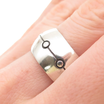 Lisa Jenks 925 Sterling Silver Vintage Modernist Ring Size 9.75