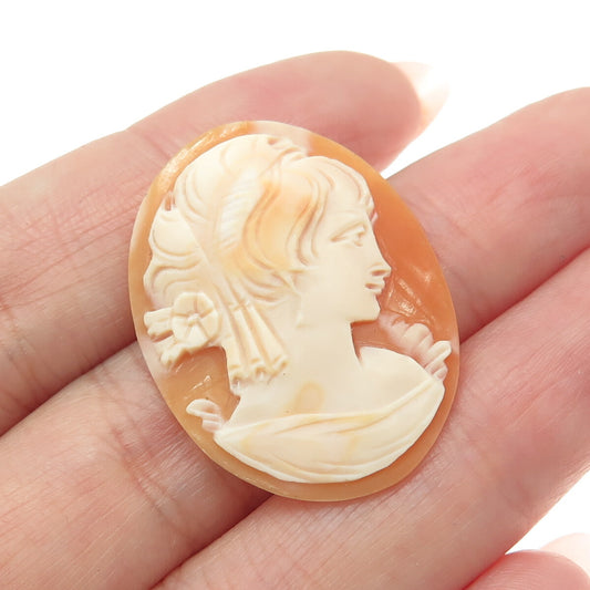 Antique Victorian Real Carved Mother-of-Pearl Lady Cameo