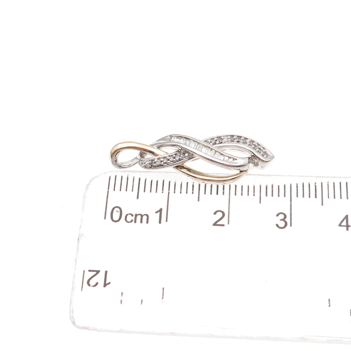 Sun 925 Sterling Silver 14K Gold Real Diamond Infinity Charm Pendant