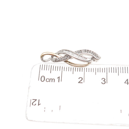 Sun 925 Sterling Silver 14K Gold Real Diamond Infinity Charm Pendant