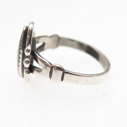 Bell Trading Post Old Pawn 925 Sterling Silver Vintage Hematite Ring Size 5.5