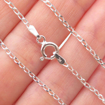 925 Sterling Silver Italy Curb Chain Necklace 18"
