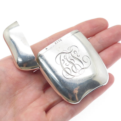 GORHAM 925 Sterling Silver Antique Enamel US Flag Engraved Lighter Case B196