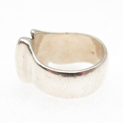 Pia Rauff 925 Sterling Silver Vintage Denmark Modernist Oxidized Ring Size 7