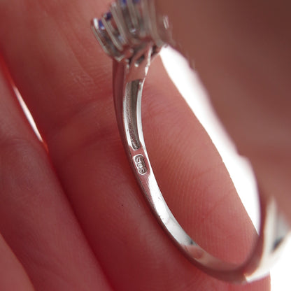 Chuck Clemency 925 Sterling Silver Real Multi-Cut Tanzanite Ring Size 8.25