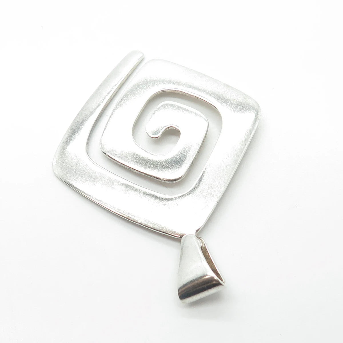 925 Sterling Silver Vintage 1979 Omega Tau Spiral Pendant