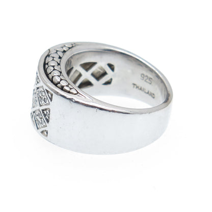 MICHAEL DAWKINS 925 Sterling Silver Real Round-Cut Diamond Ring Size 6.25