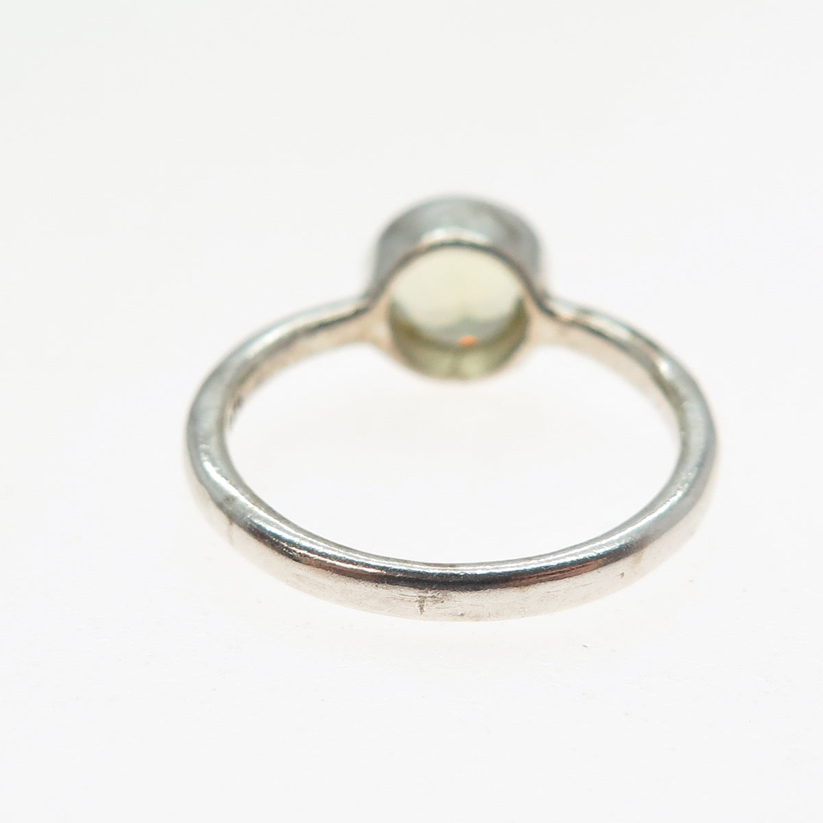 925 Sterling Silver Vintage Real Round-Cut Citrine Ring Size 6