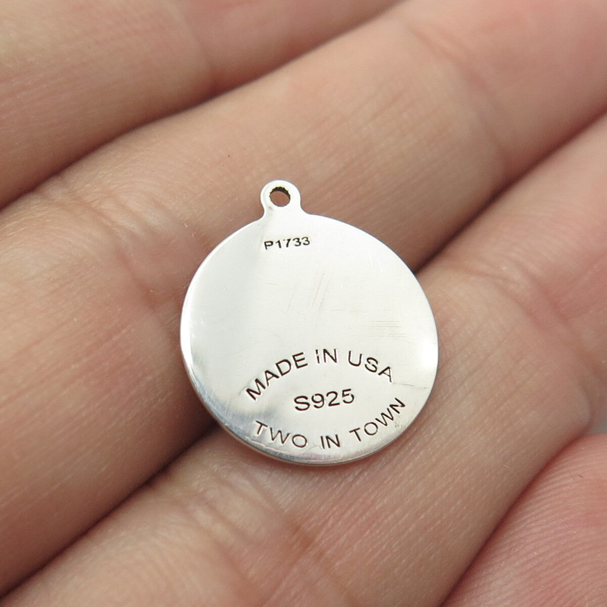 925 Sterling Silver USA Two In Town Dog Charm Pendant
