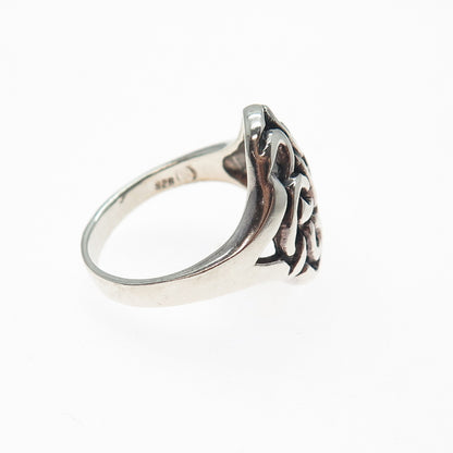 925 Sterling Silver Vintage Real Celtic Knot Oxidized Ring Size 8