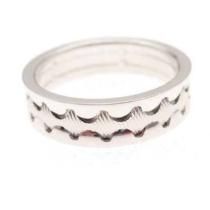 Neos 925 Sterling Silver Zig Zag Band Ring Size 10.25