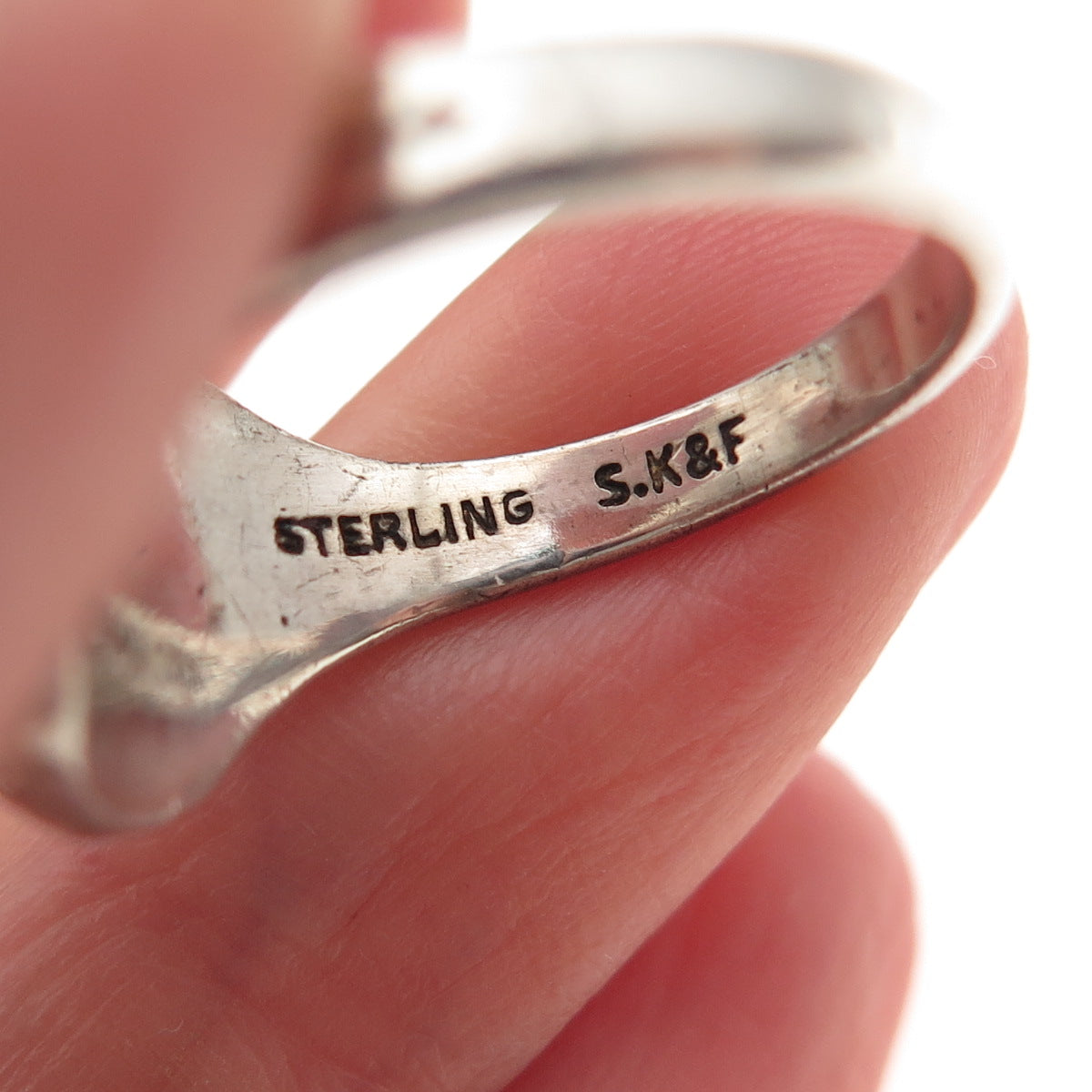 SK & F 925 Sterling Silver Vintage 1964 Enamel SHS School Oxidized Ring Size 8